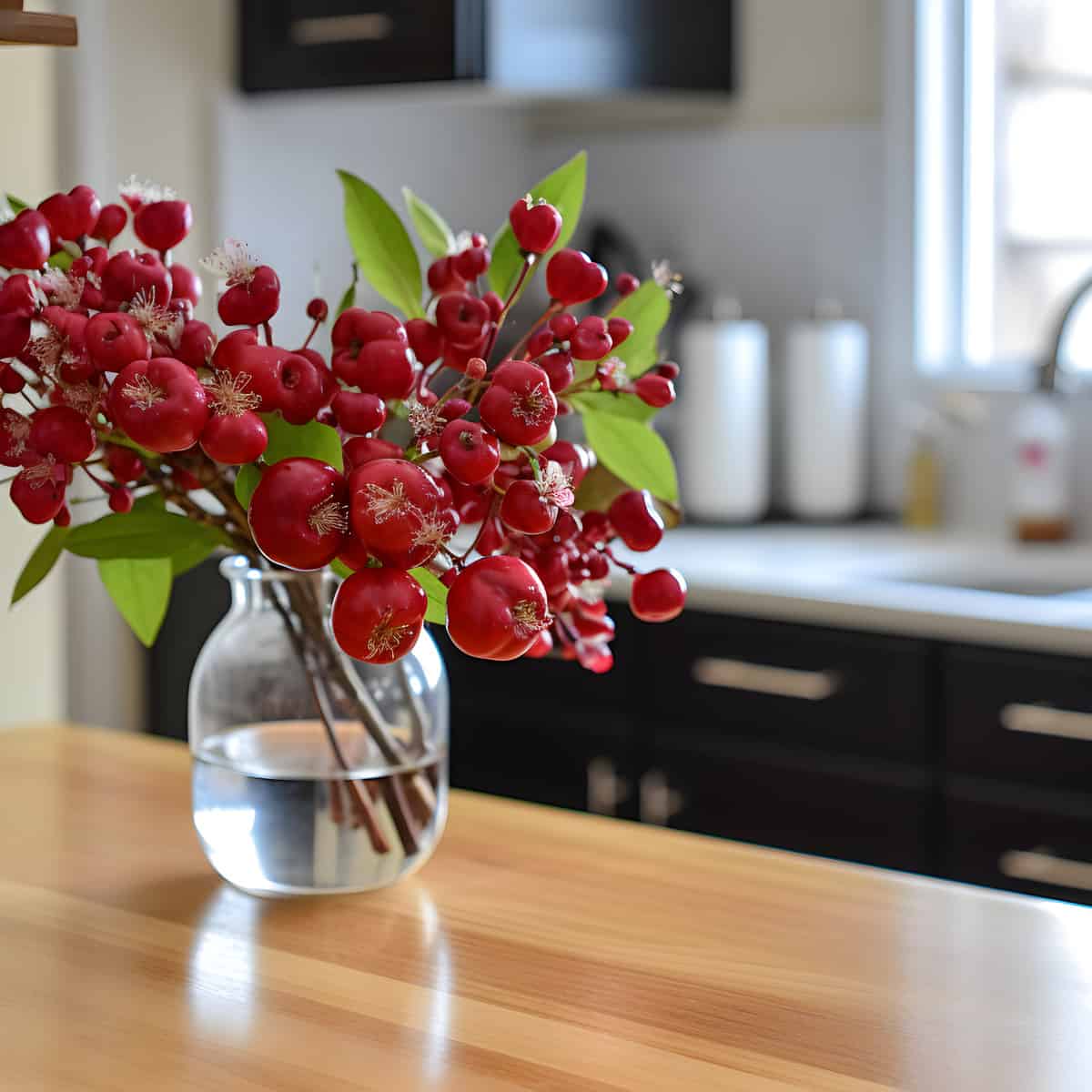 Siberian Crab Apple on a kitchen counter