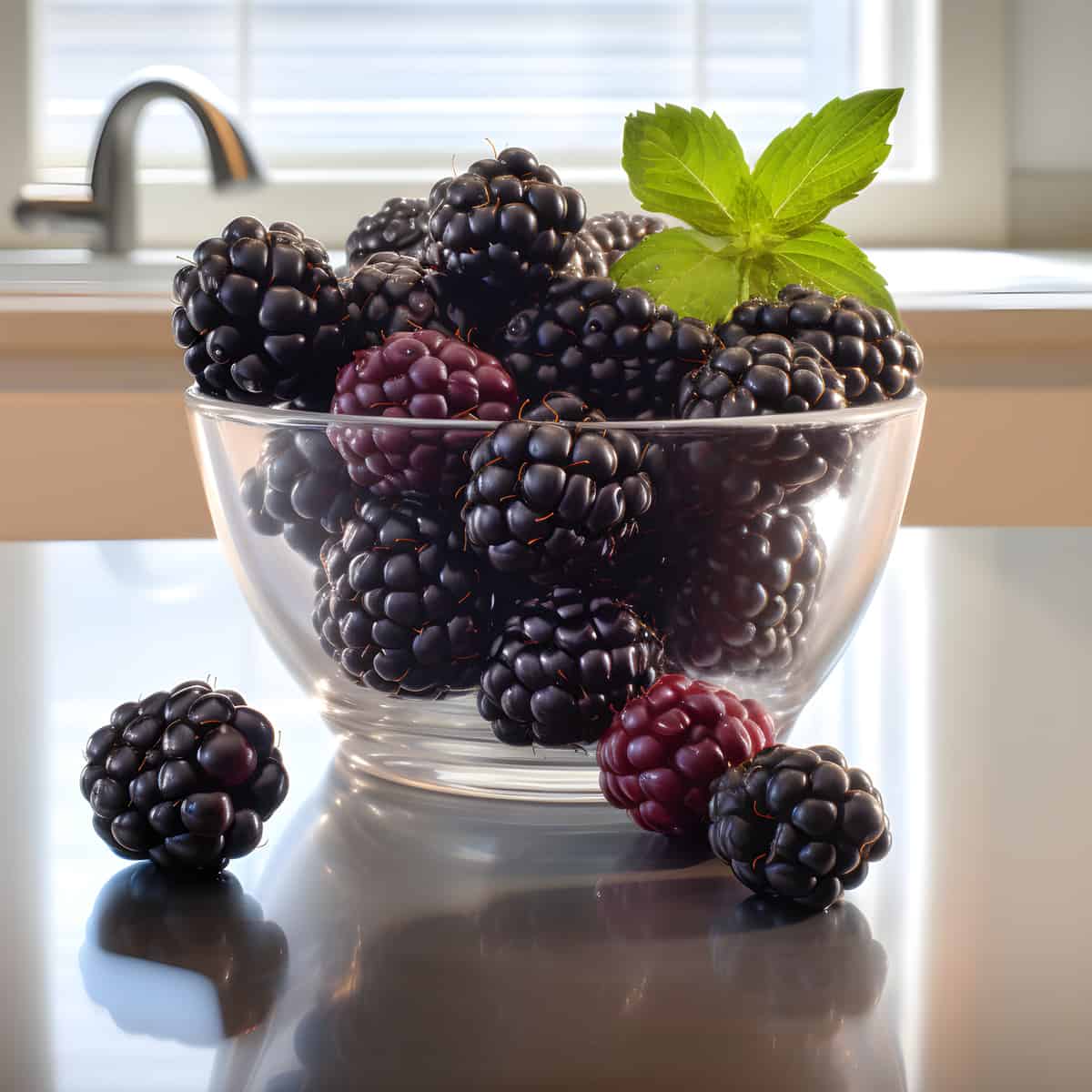 Smooth Blackberry on a kitchen counter
