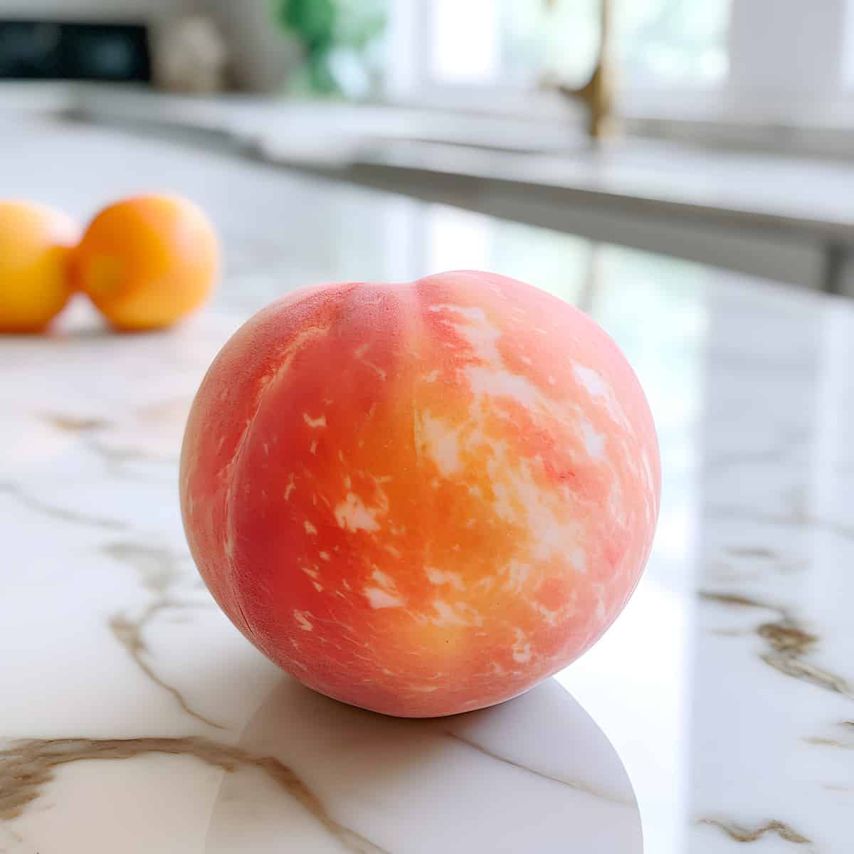 Smooth Stone Peach on a kitchen counter