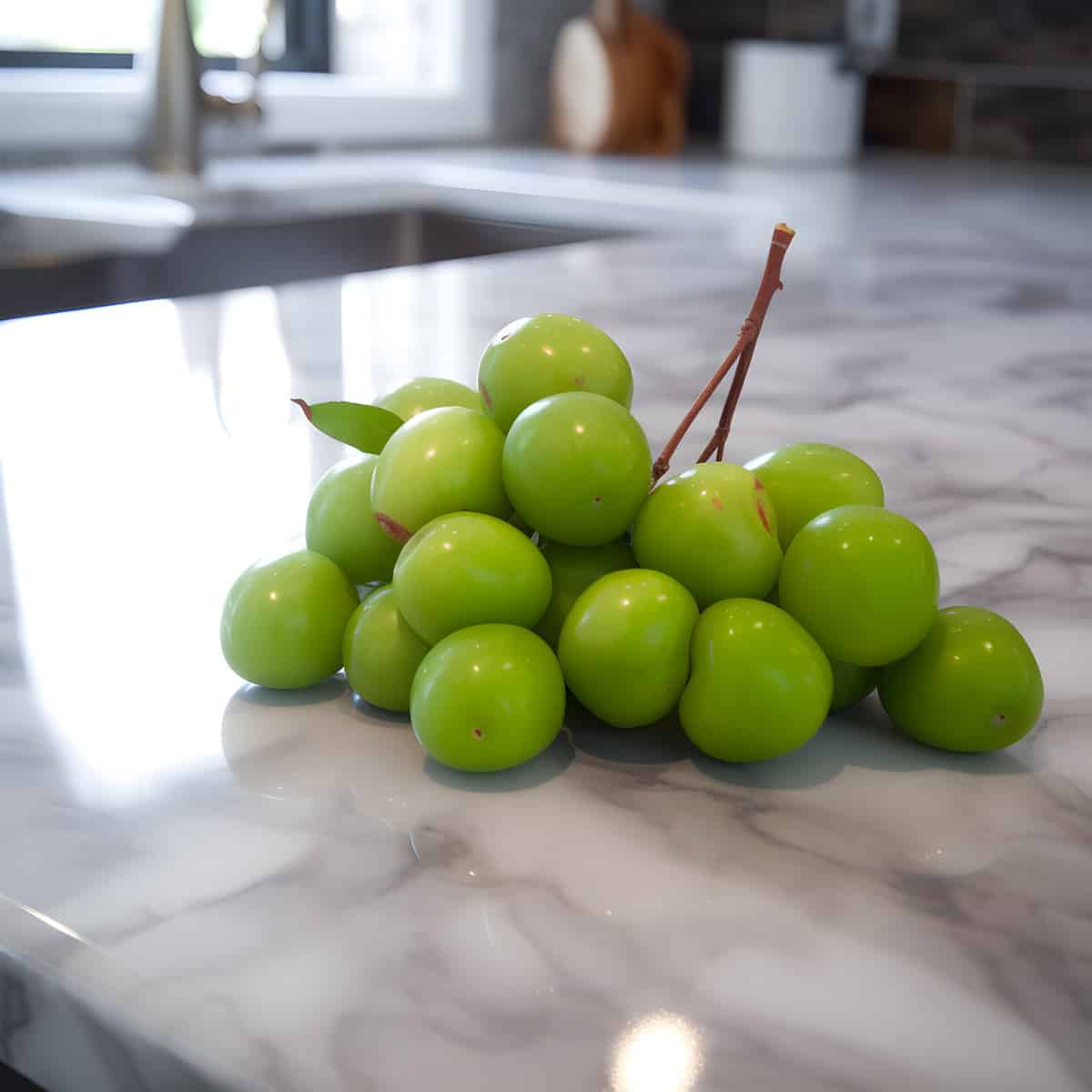 Sour Plum on a kitchen counter
