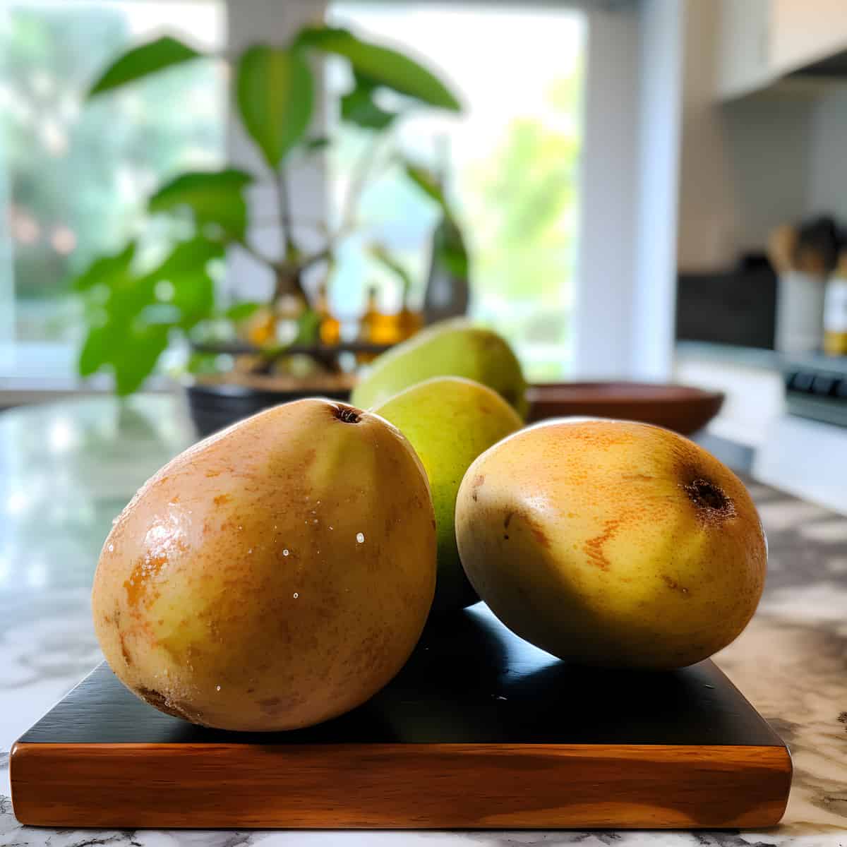 South American Sapote on a kitchen counter