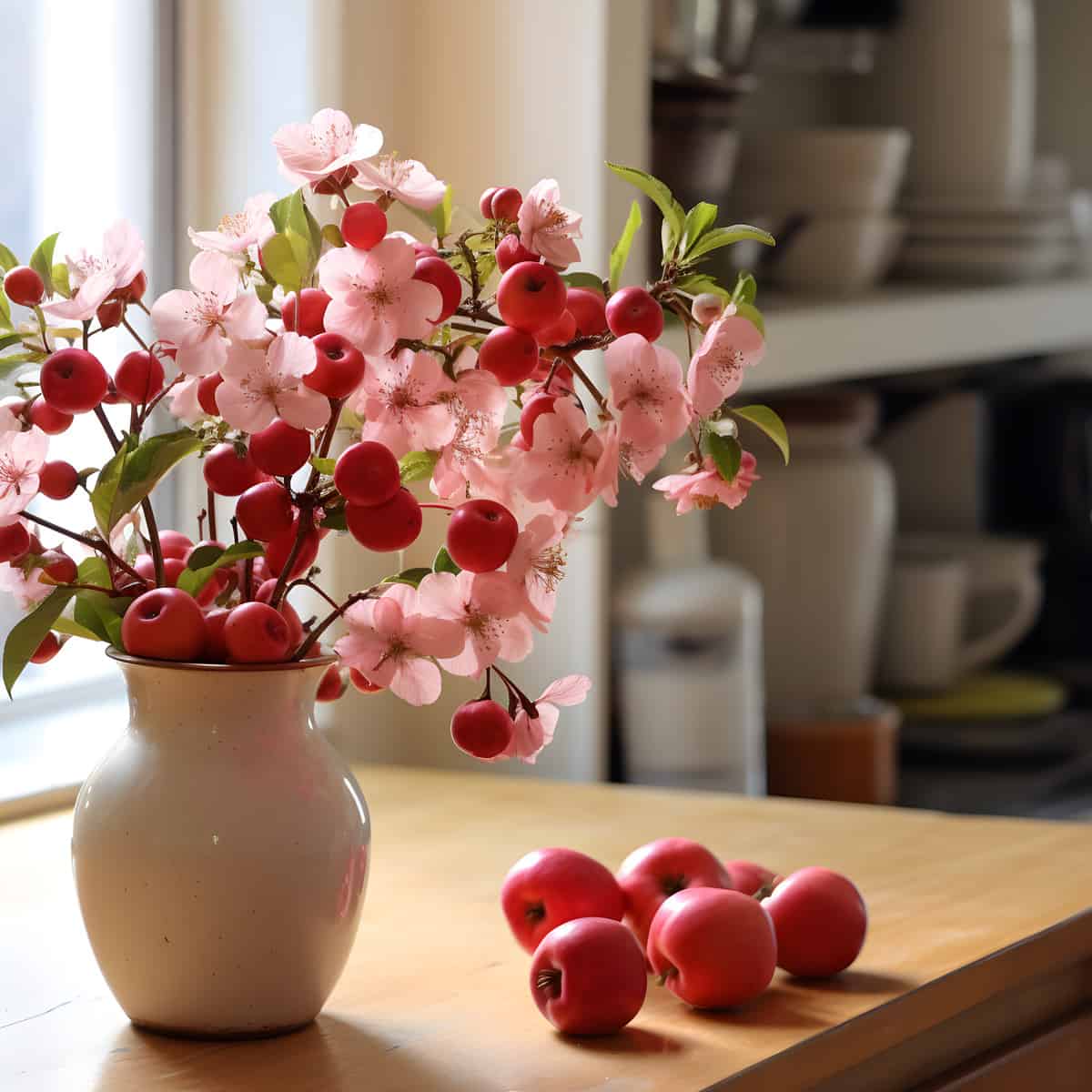 Southern Crabapple on a kitchen counter