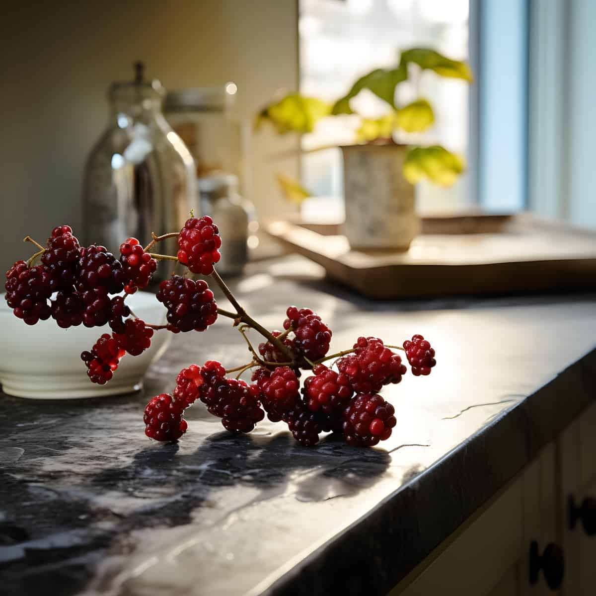 Stone Bramble Berry on a kitchen counter