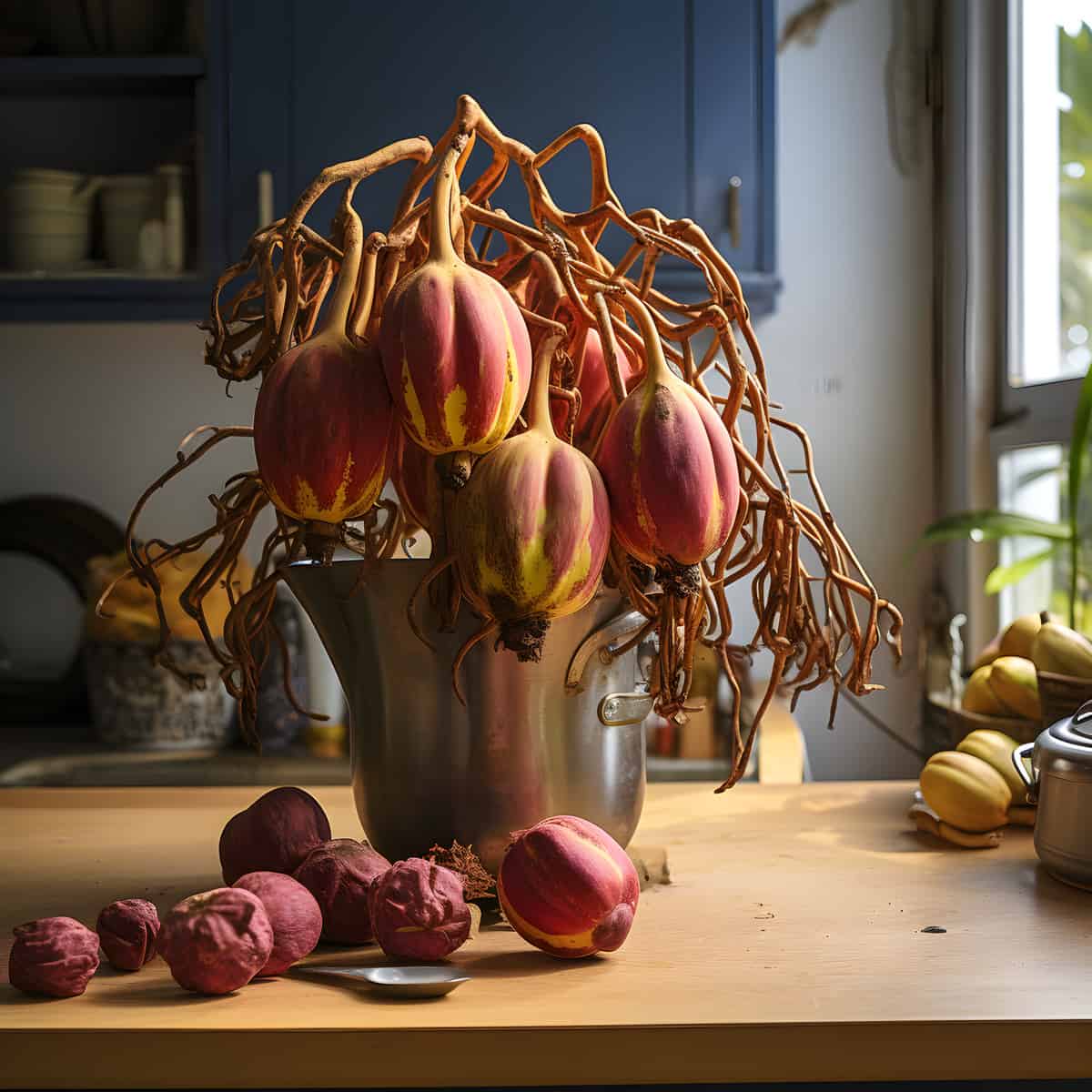 Strangler Fig Fruit on a kitchen counter