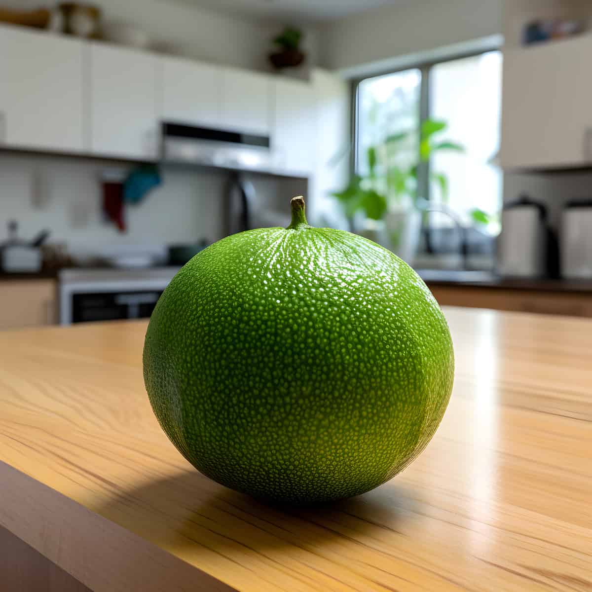 Sudachi Fruit on a kitchen counter