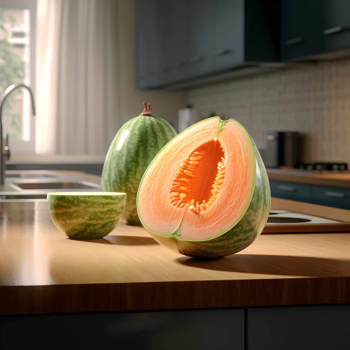 Sugar Melon on a kitchen counter