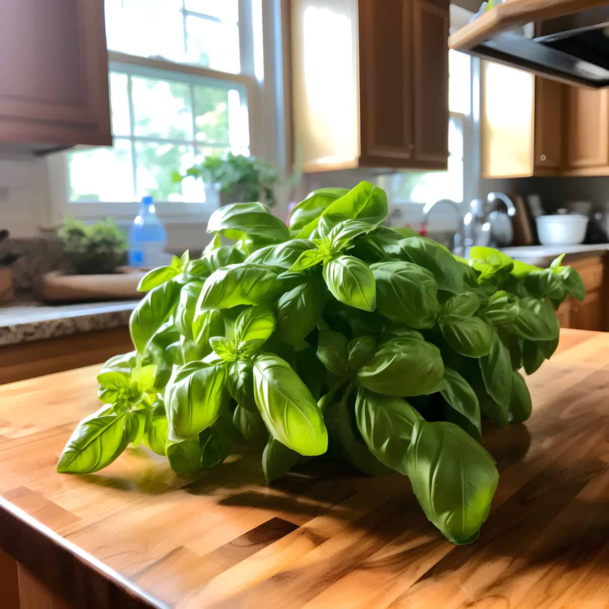 Sweet Basil on a kitchen counter