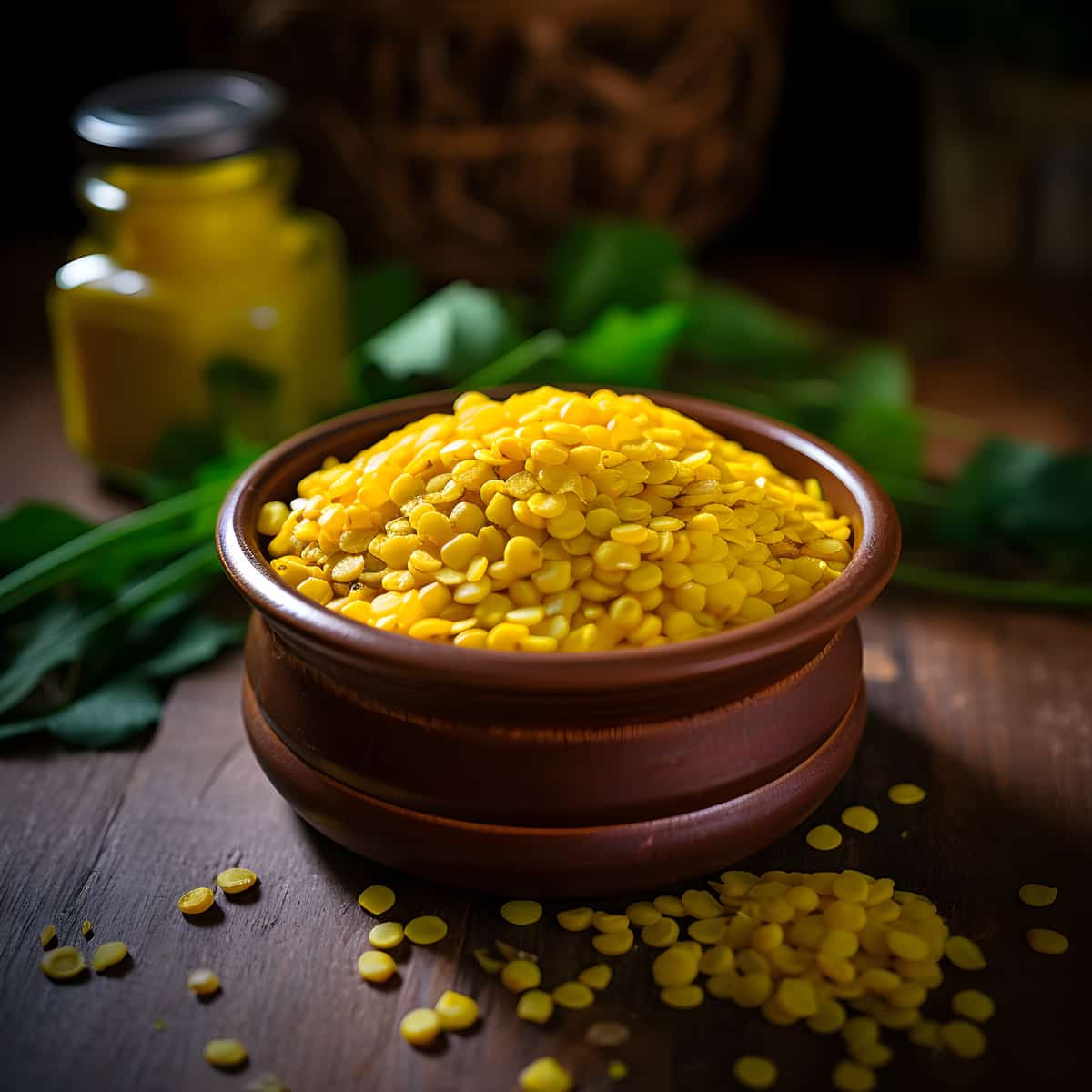 Toor Dal on a kitchen counter