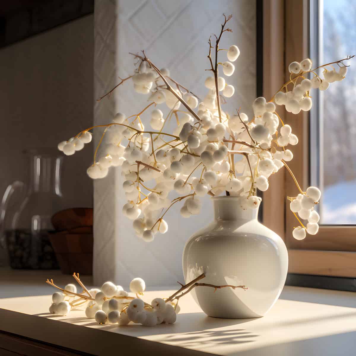 White Aspen Berry on a kitchen counter