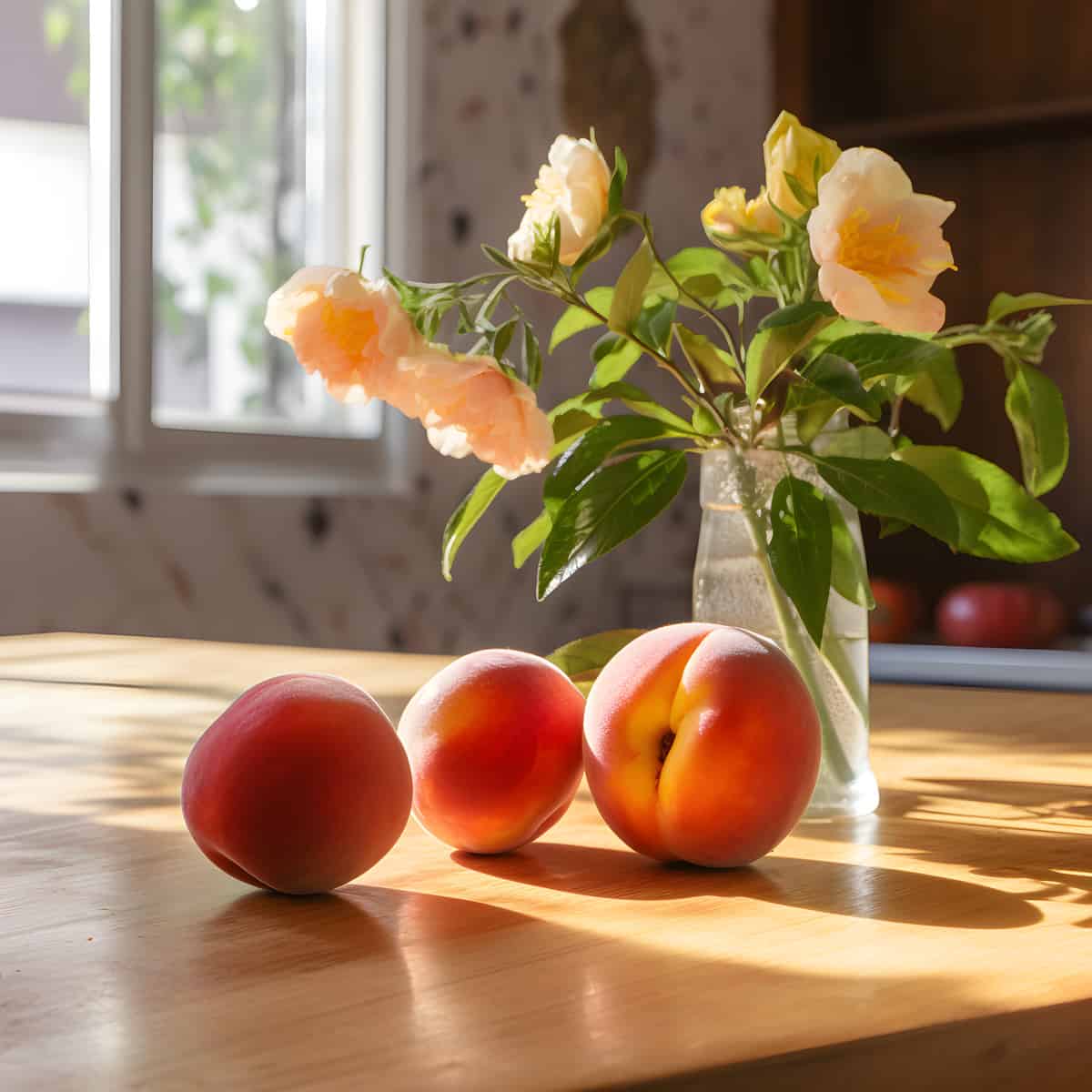 Wild Peach on a kitchen counter