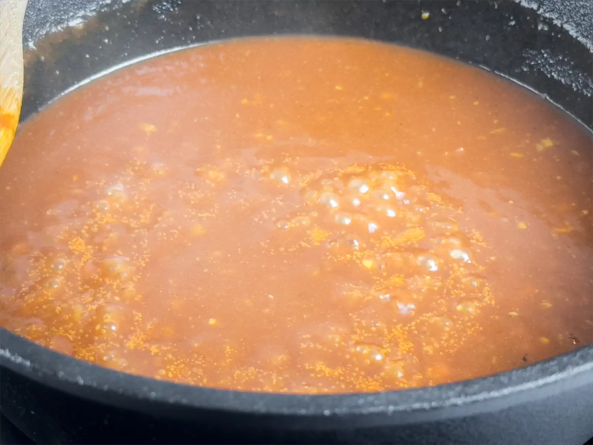 BBQ sauce being cooked.