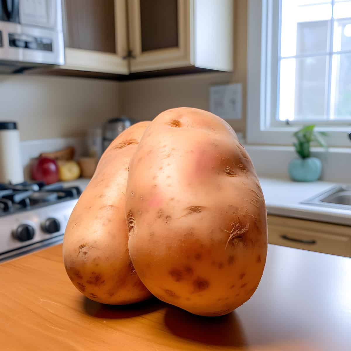 Desiree Potato on a kitchen counter