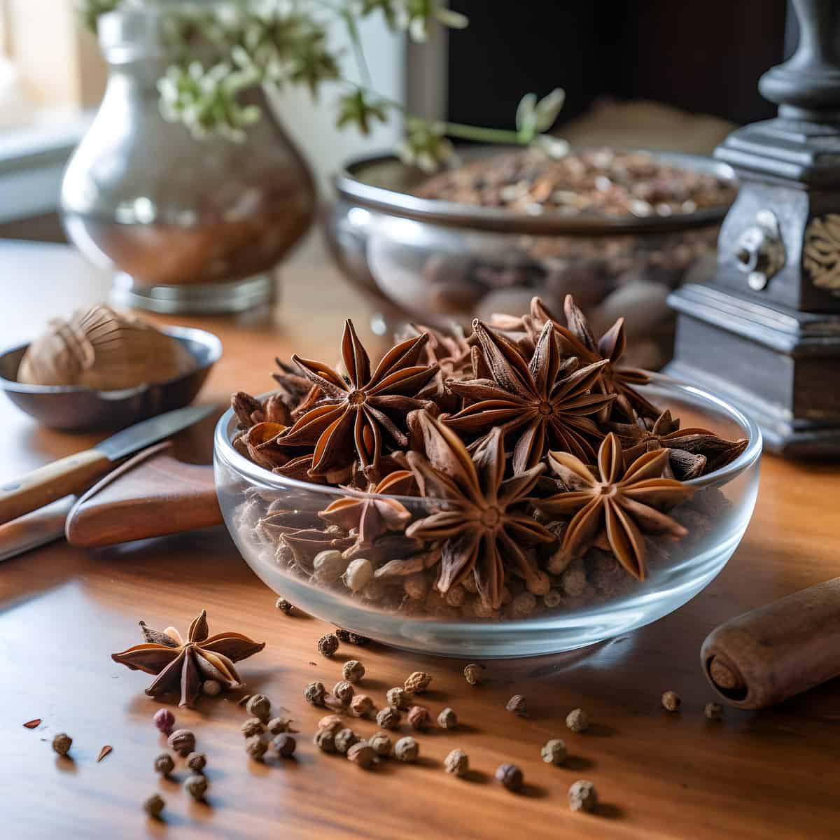 Anise on a kitchen counter