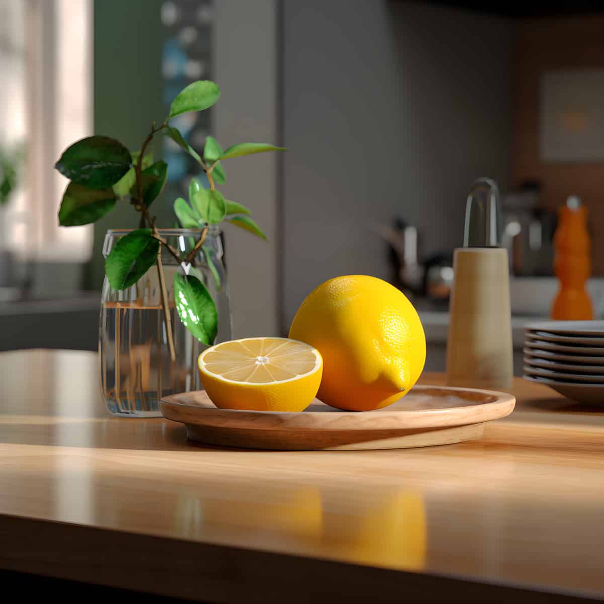 Citron on a kitchen counter