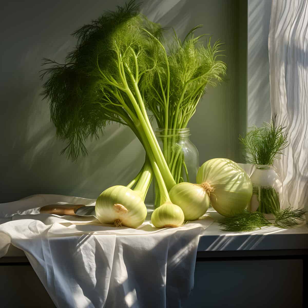 Fennel on a kitchen counter