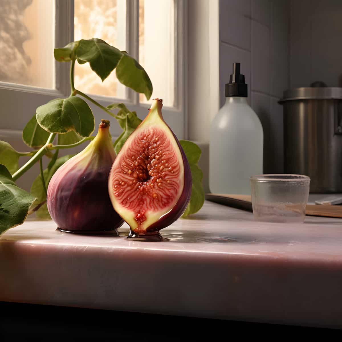 Fig on a kitchen counter