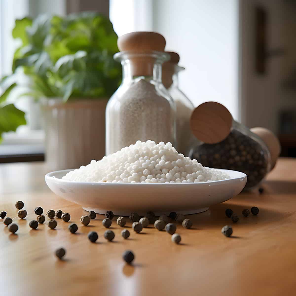 White Pepper on a kitchen counter
