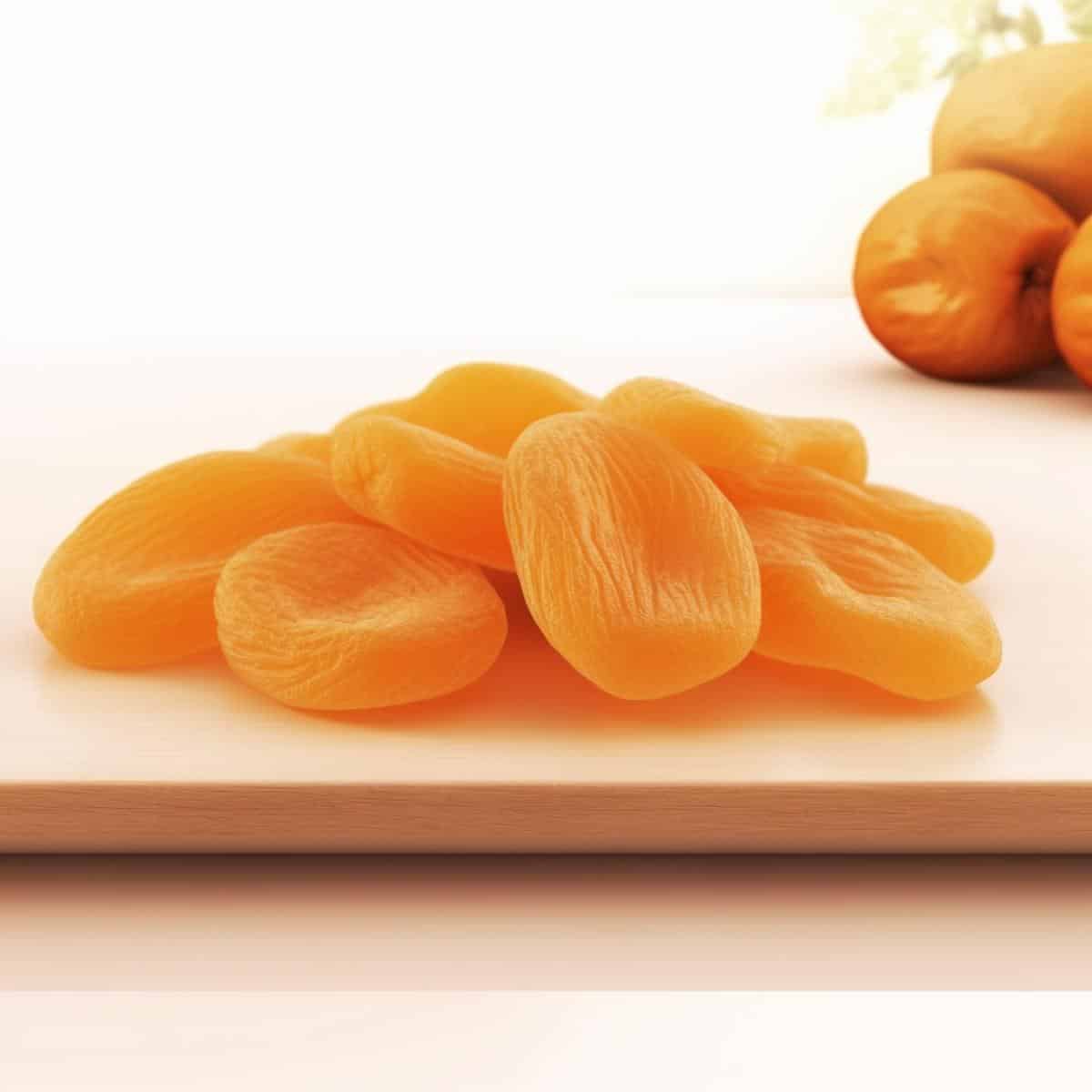 Dried Apricots on a kitchen counter