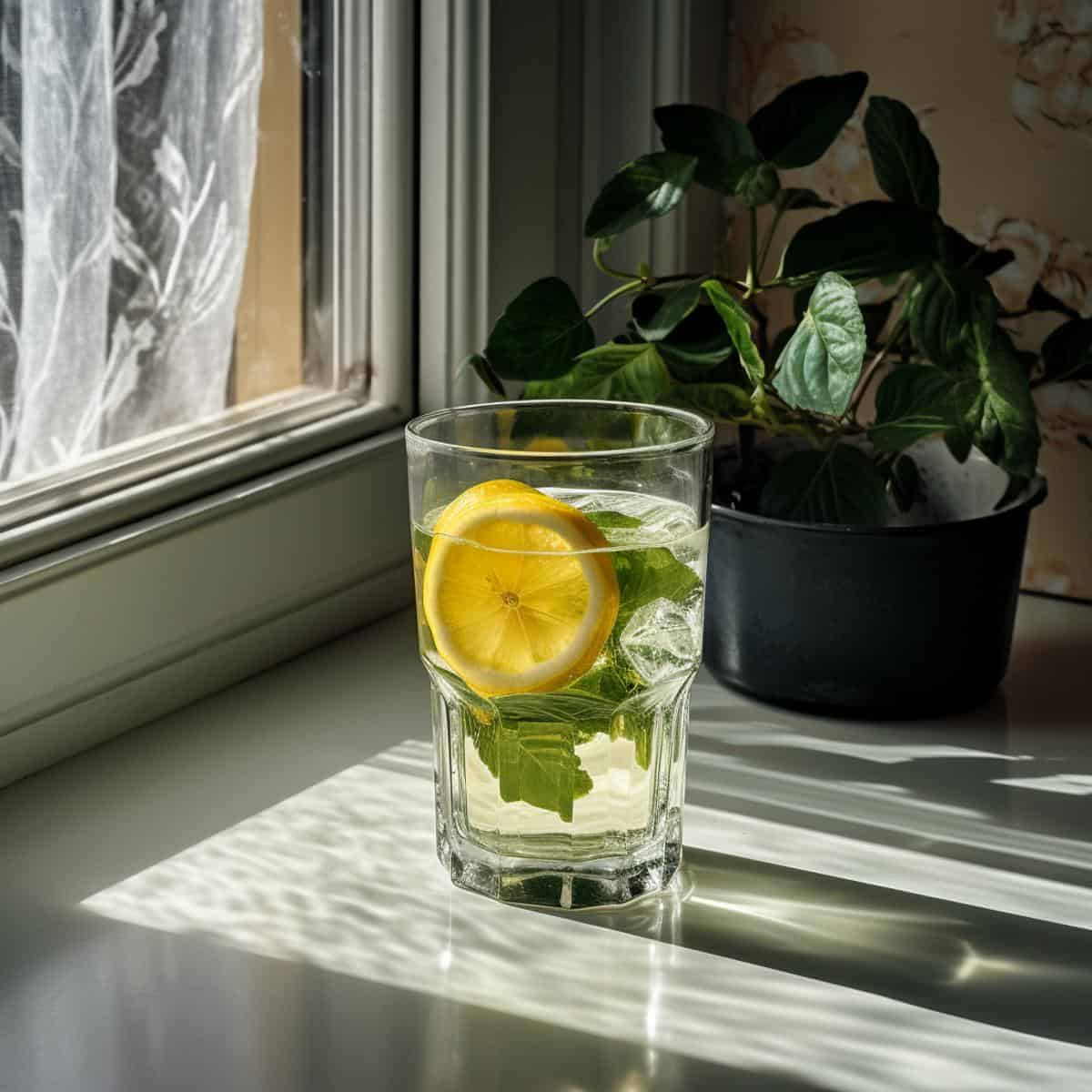 Ade drink on a kitchen counter