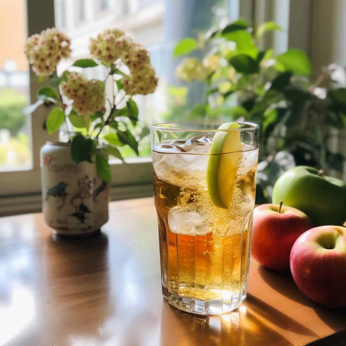 Apple Soda on a kitchen counter