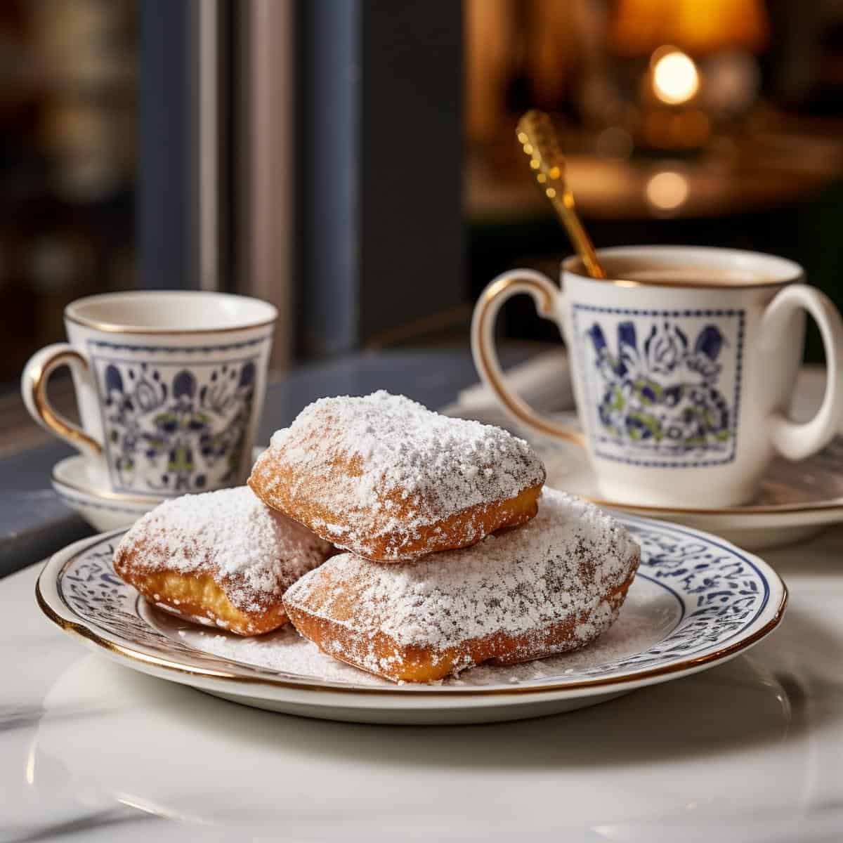 Beignet on a kitchen counter