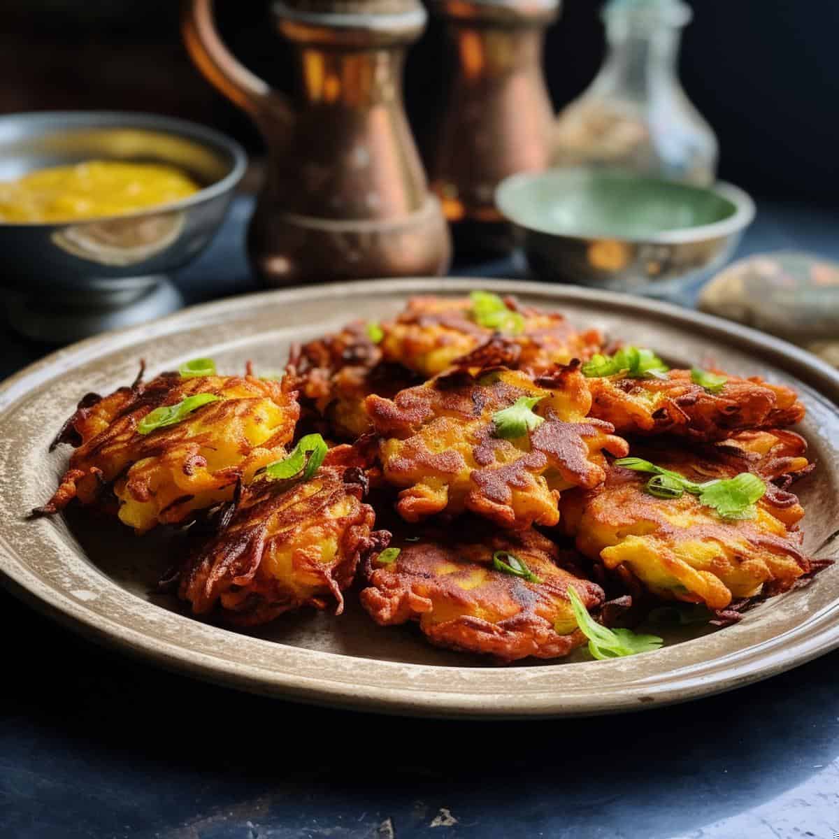 Bengali Fritters on a kitchen counter