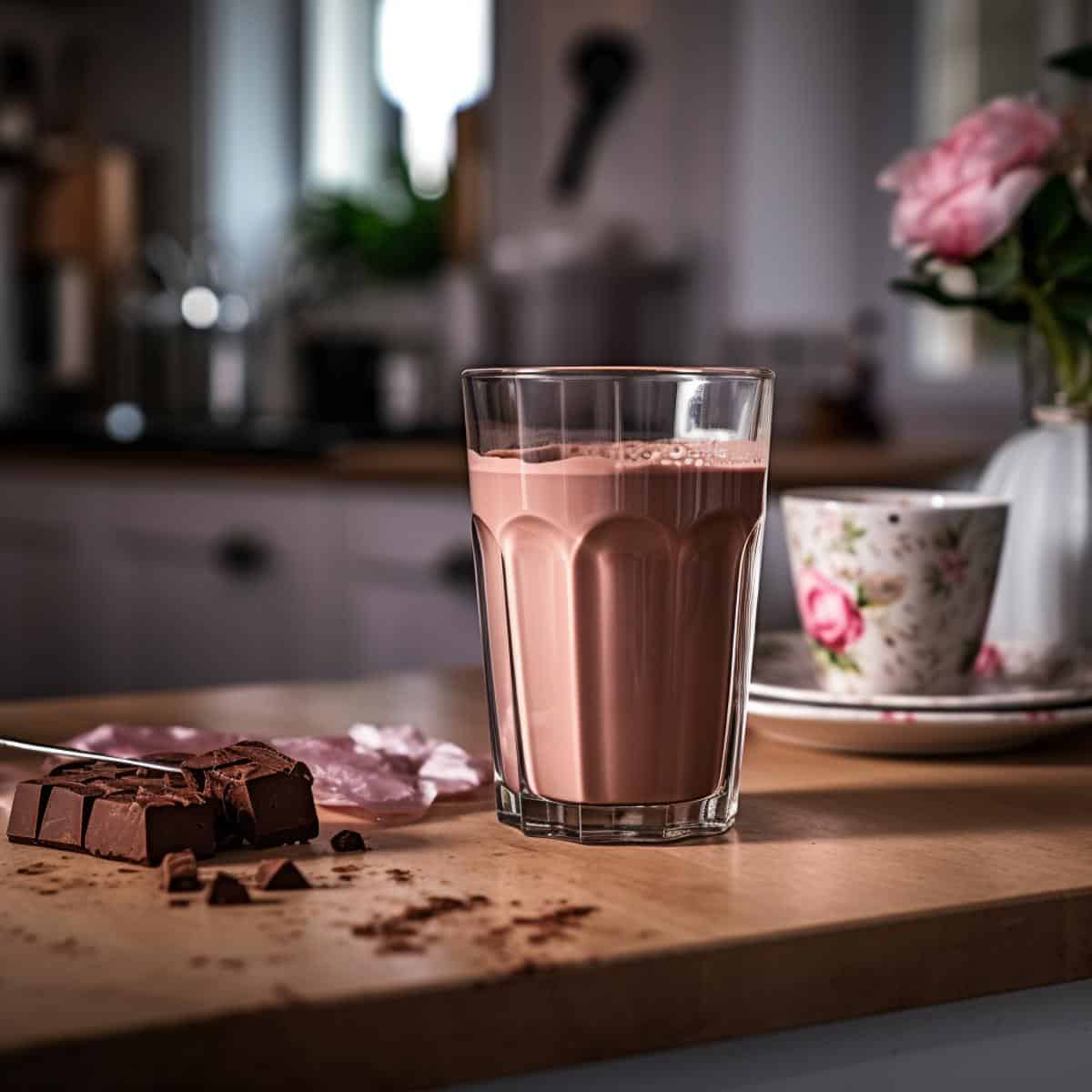 Chocolate Milk on a kitchen counter