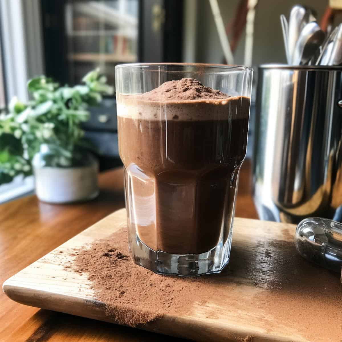 Chocolate Soda on a kitchen counter