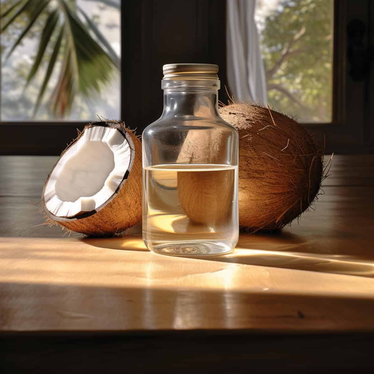 Coconut Oil on a kitchen counter