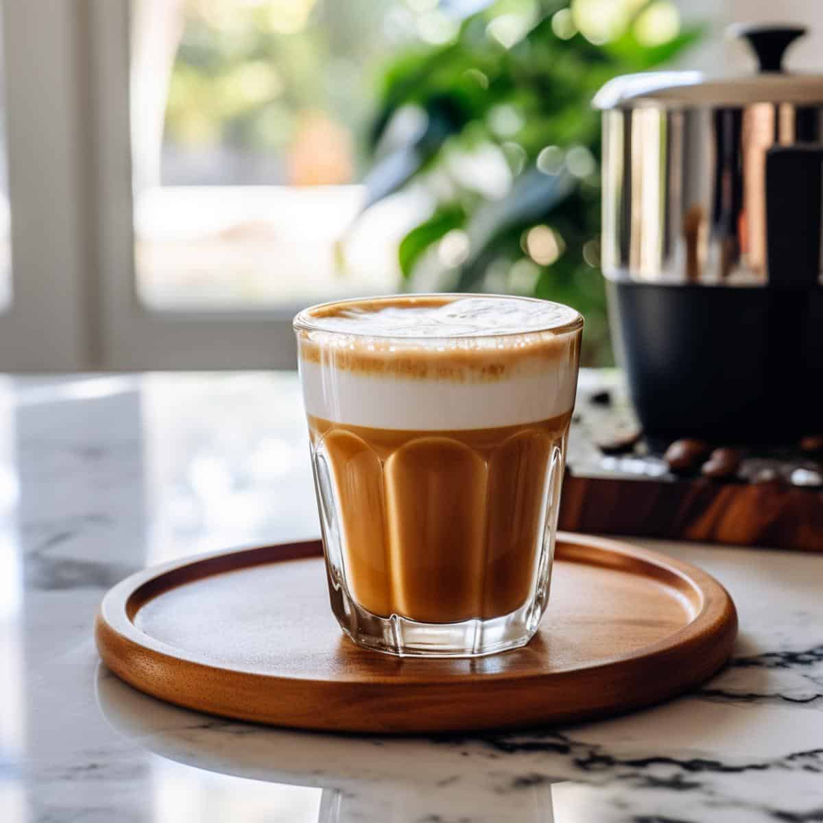 Cortado Espresso on a kitchen counter