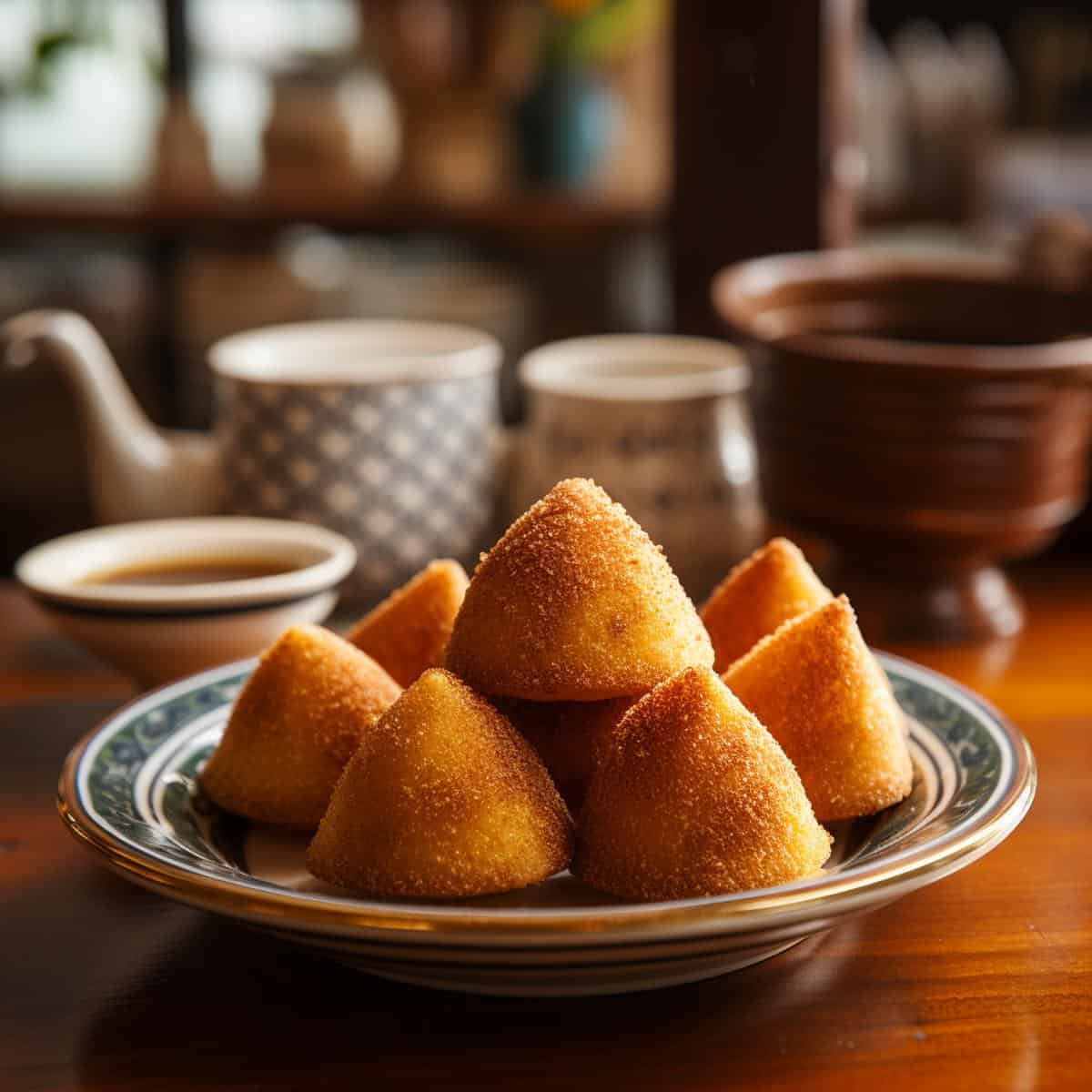 Coxinha on a kitchen counter