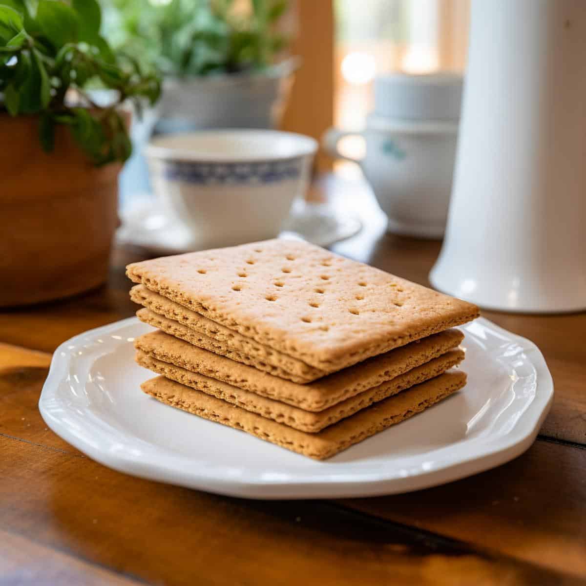 Cracker on a kitchen counter