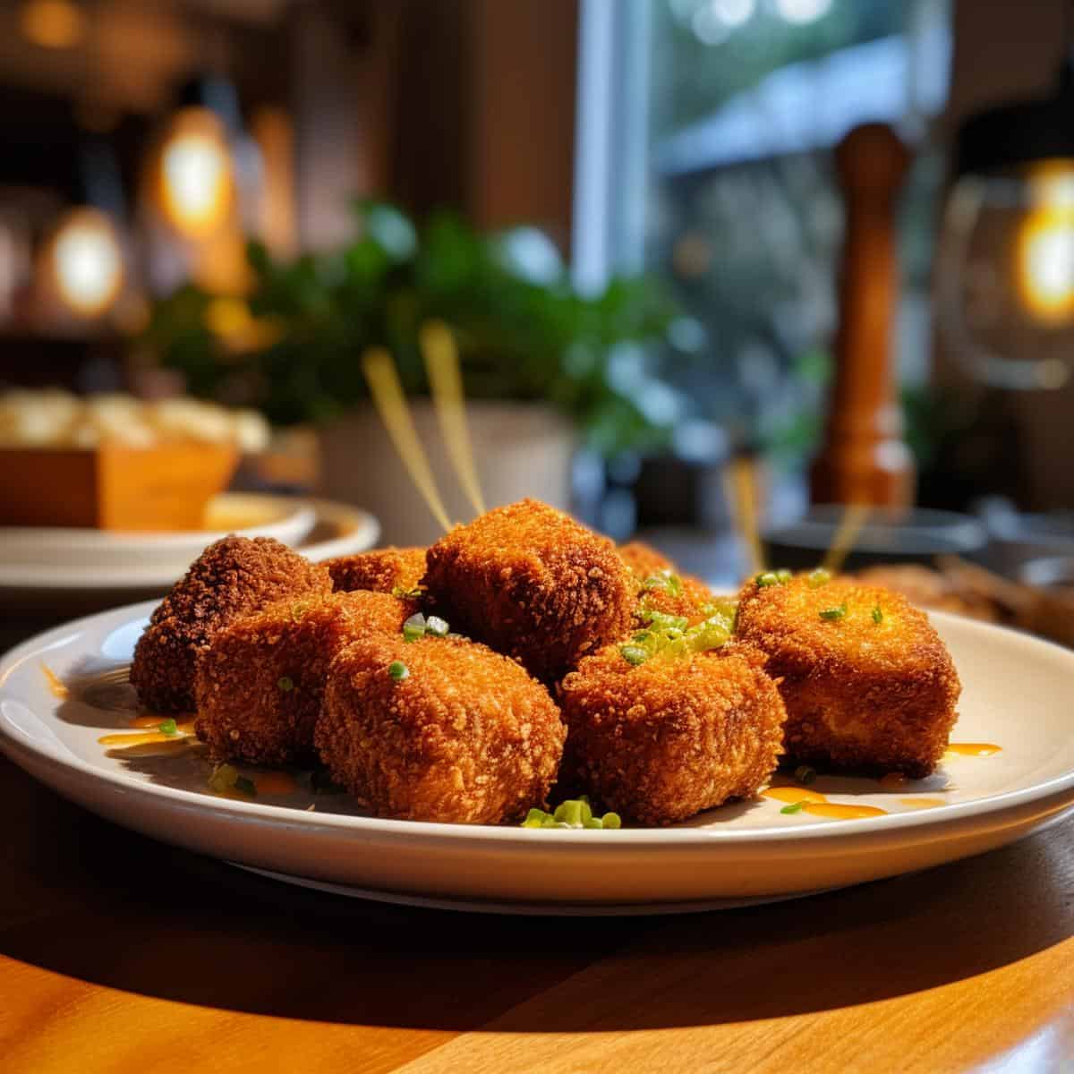 Croquettes on a kitchen counter