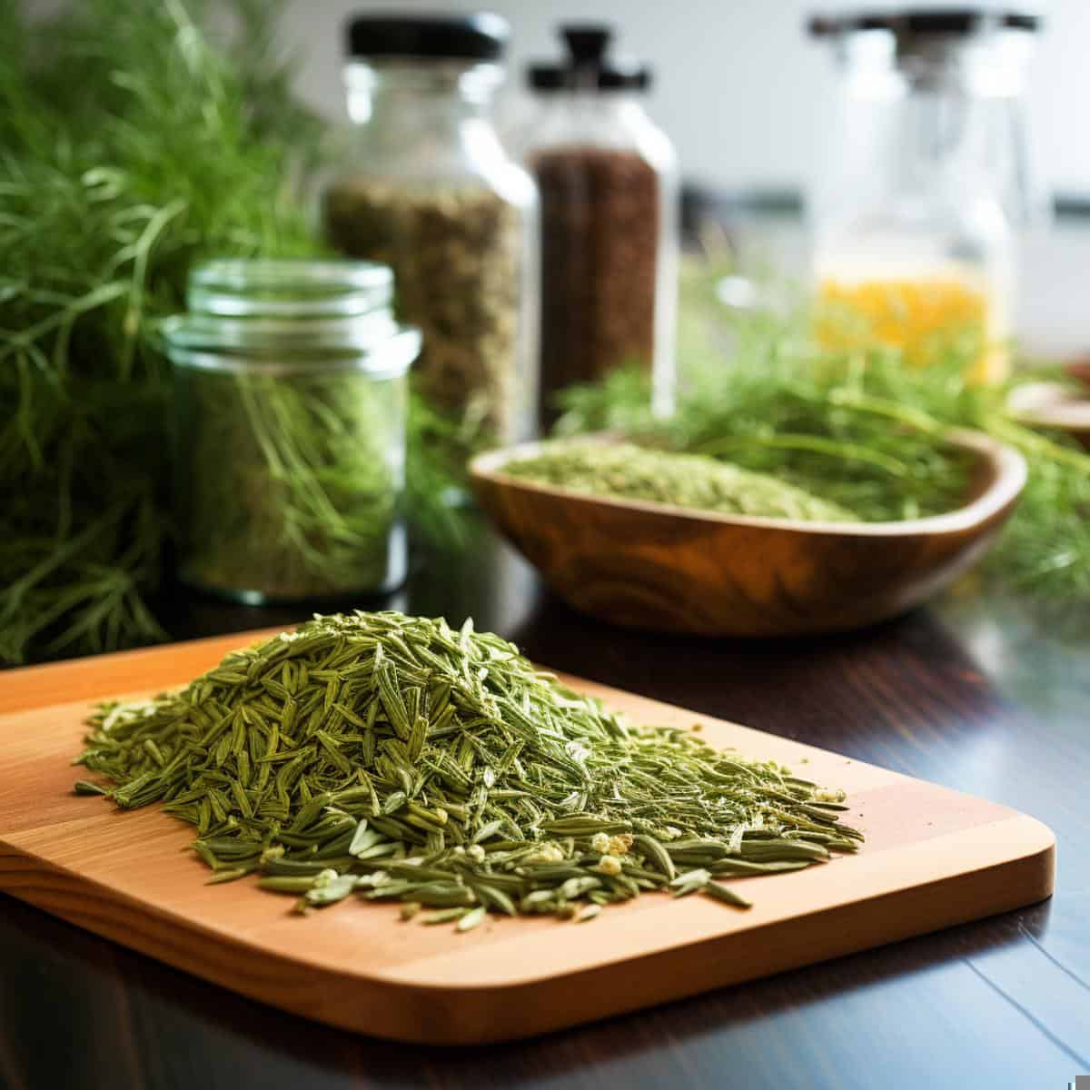 Dill Dried Herb on a kitchen counter