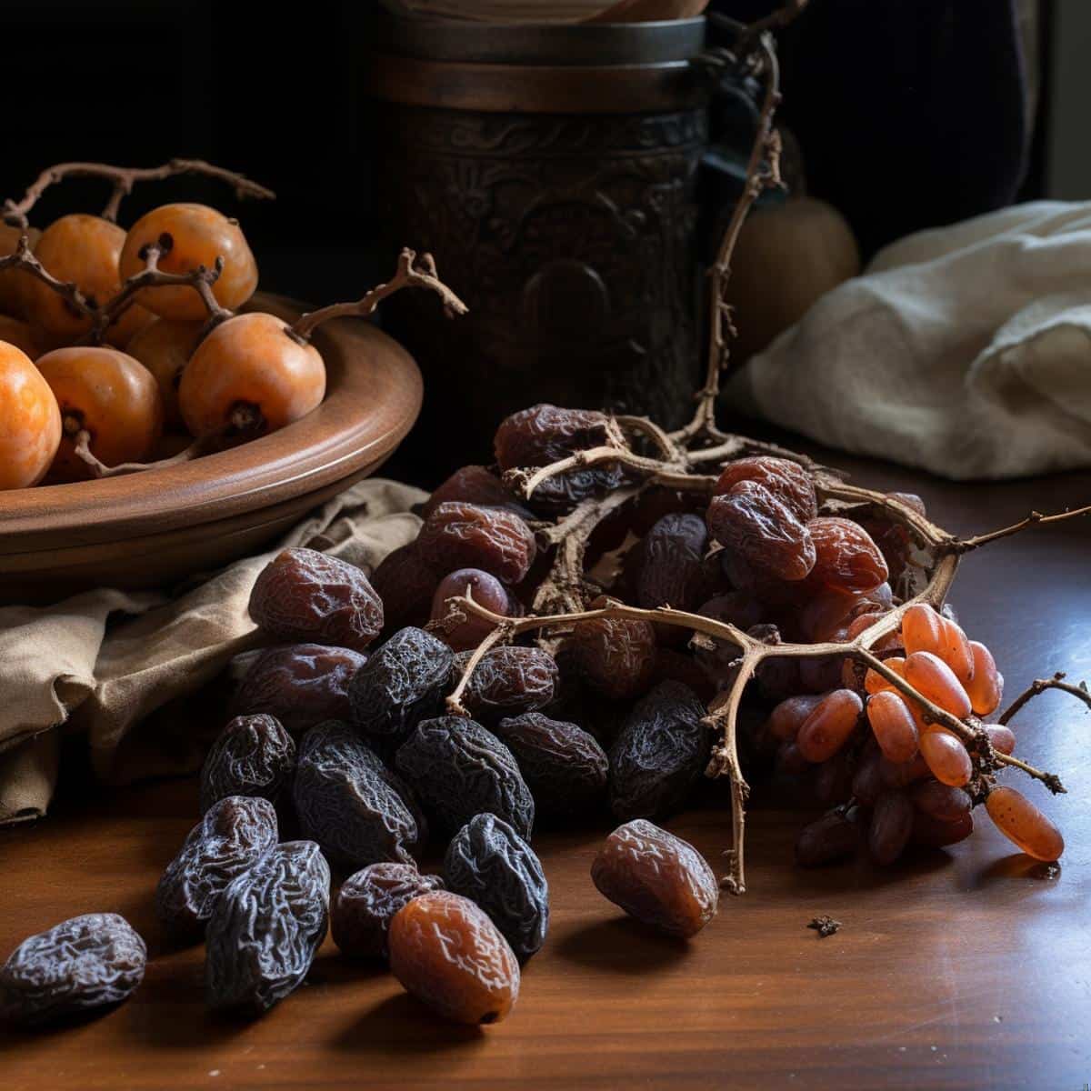 Dried Vine Fruit on a kitchen counter