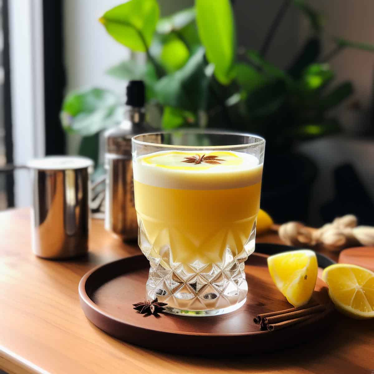 Egg Liqueur on a kitchen counter