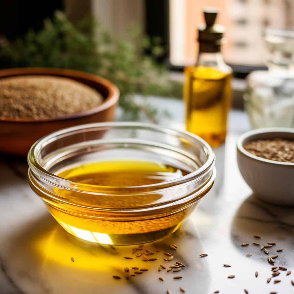 Egusi Seed Oil on a kitchen counter