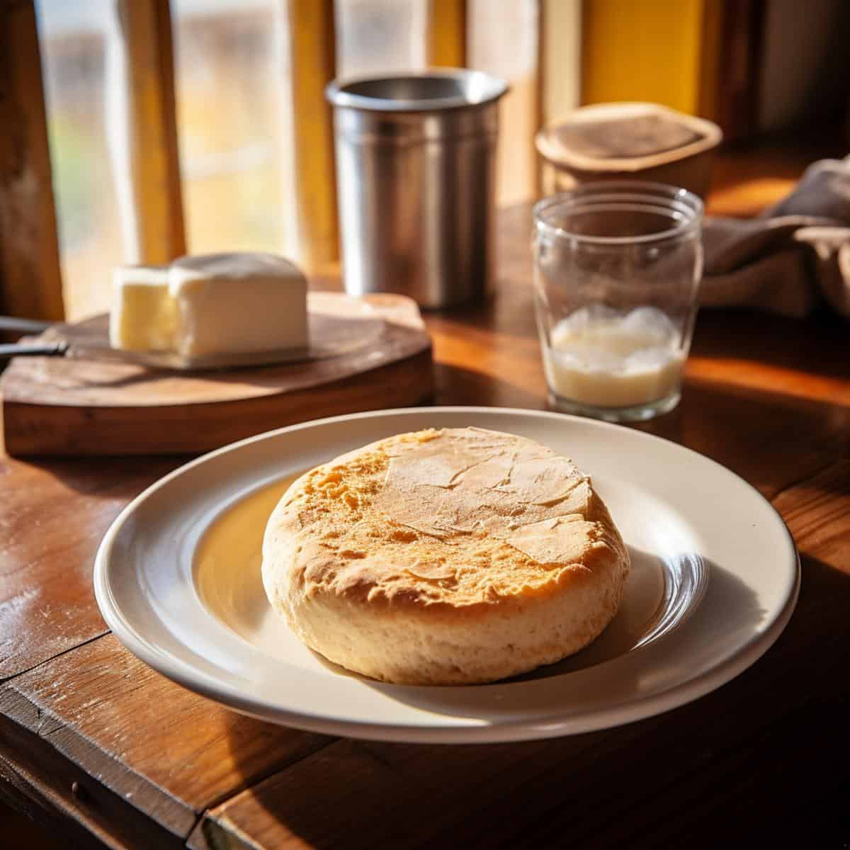 English Muffin on a kitchen counter