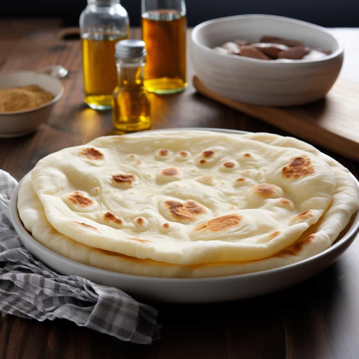 Flatbread on a kitchen counter