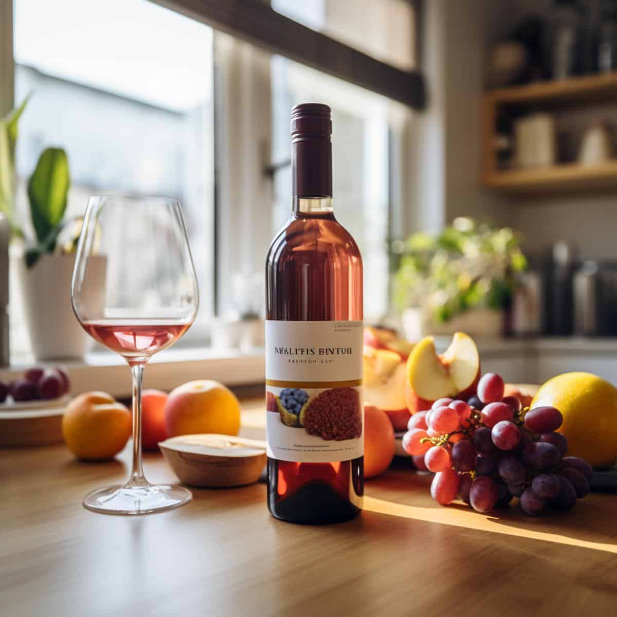 Fruit Wine on a kitchen counter