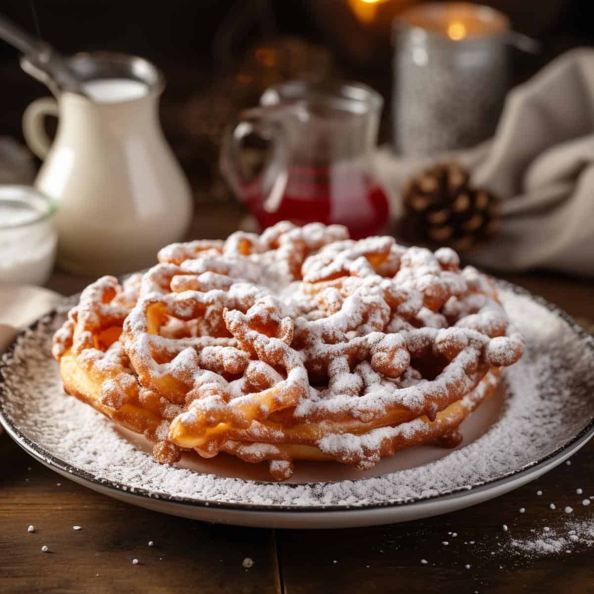 Funnel Cake on a kitchen counter