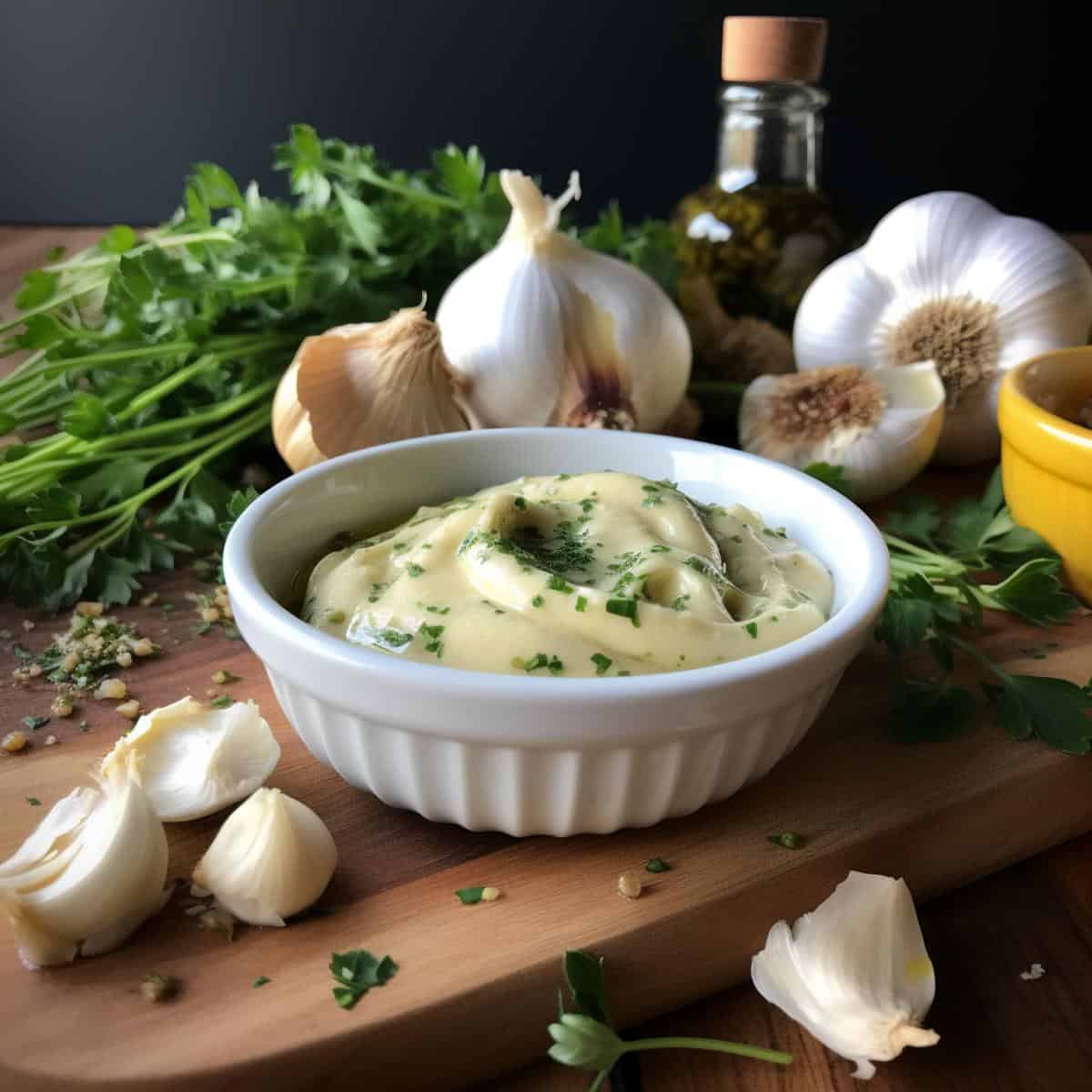 Garlic Butter Sauce on a kitchen counter