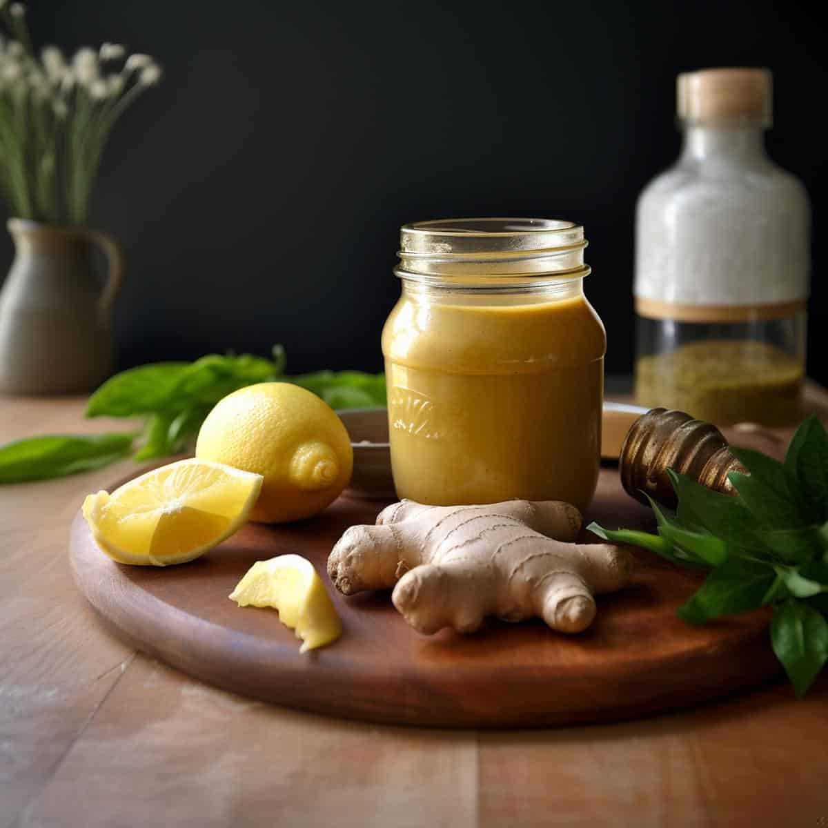 Ginger Dressing on a kitchen counter