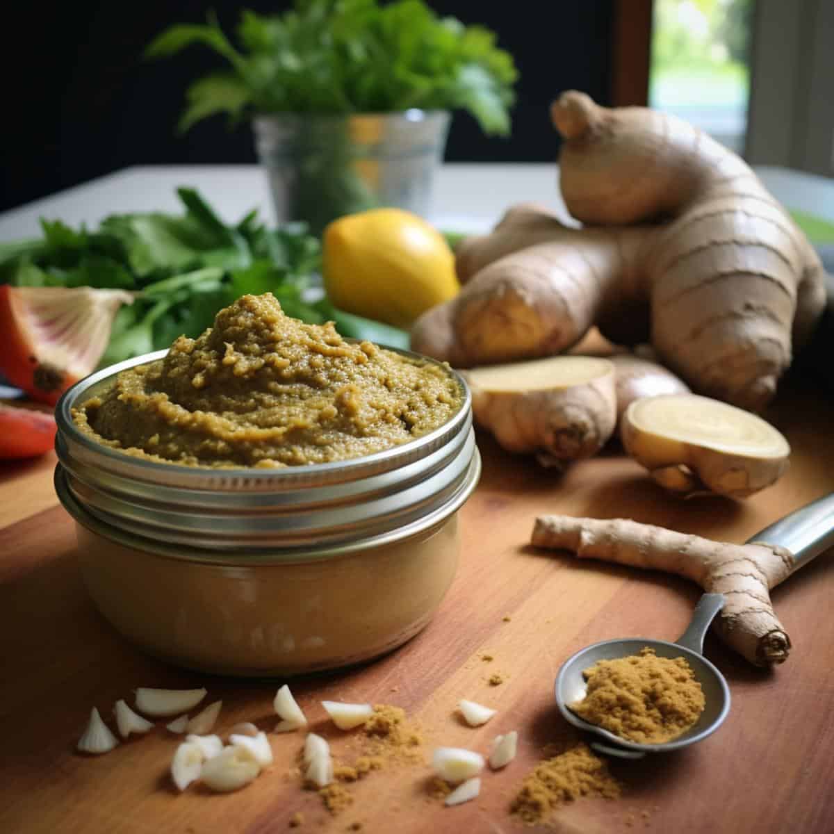 Ginger Garlic Masala on a kitchen counter