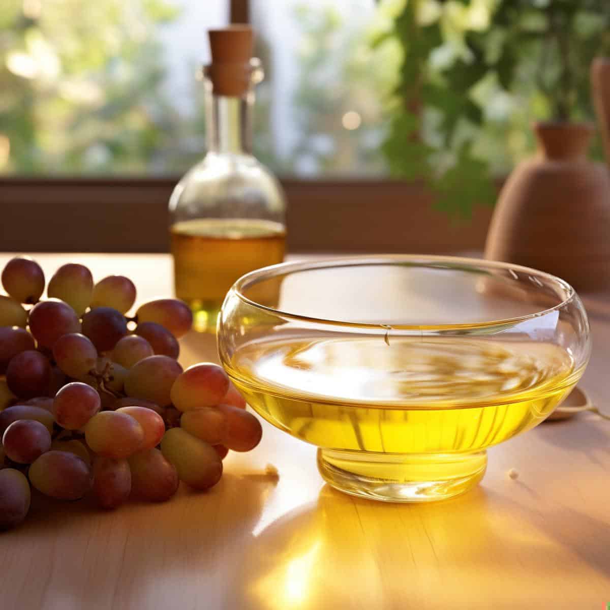 Grape Seed Oil on a kitchen counter