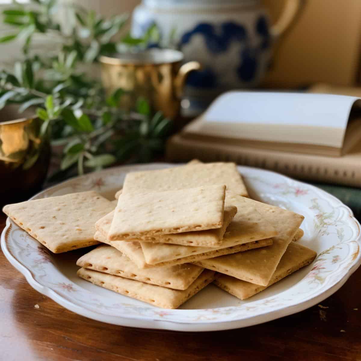 Hardtack Cracker on a kitchen counter