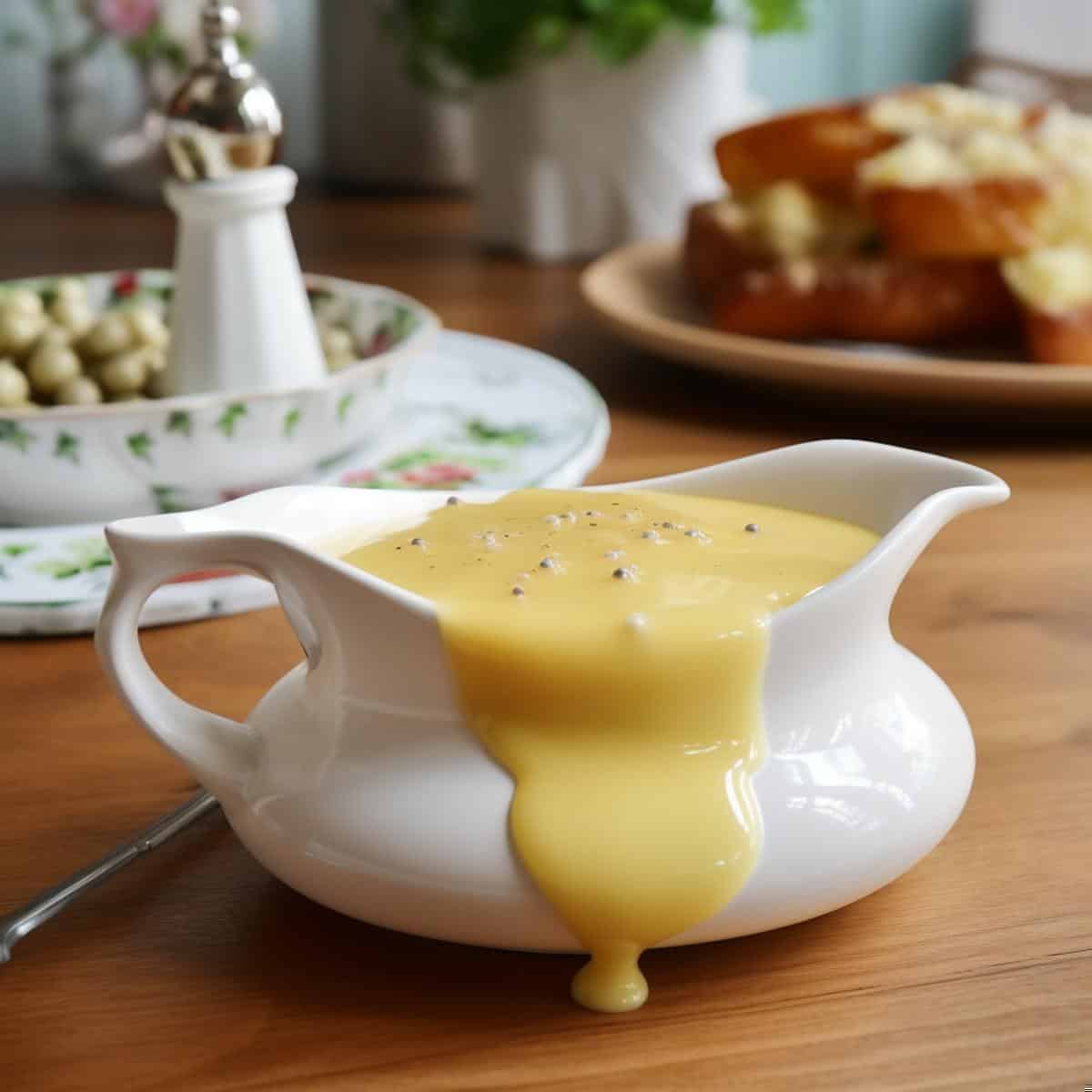 Hollandaise Sauce on a kitchen counter