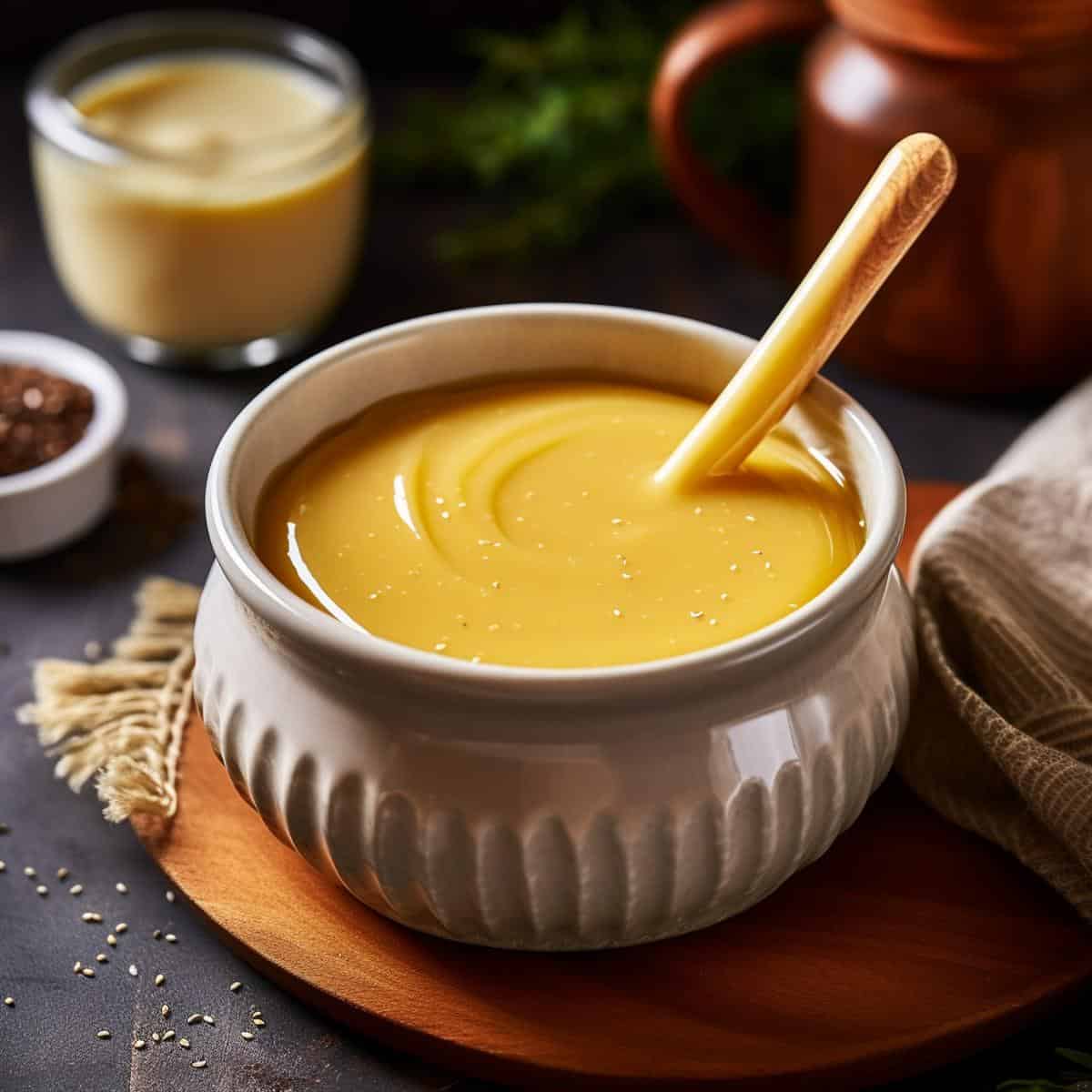 Honey Mustard on a kitchen counter