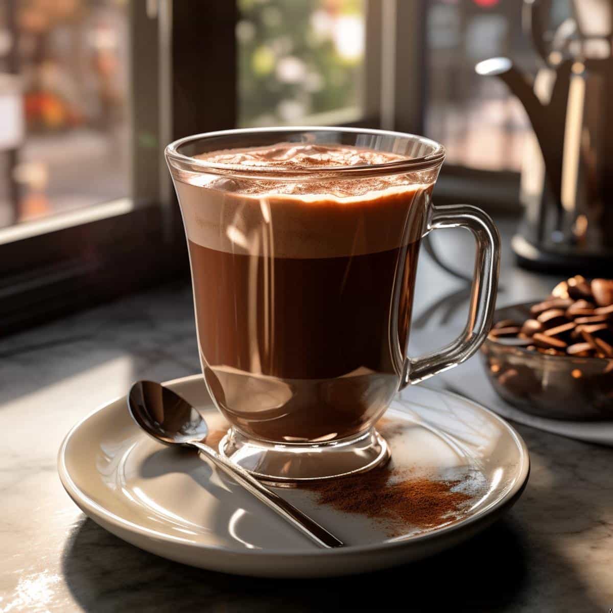 Hot Chocolate on a kitchen counter