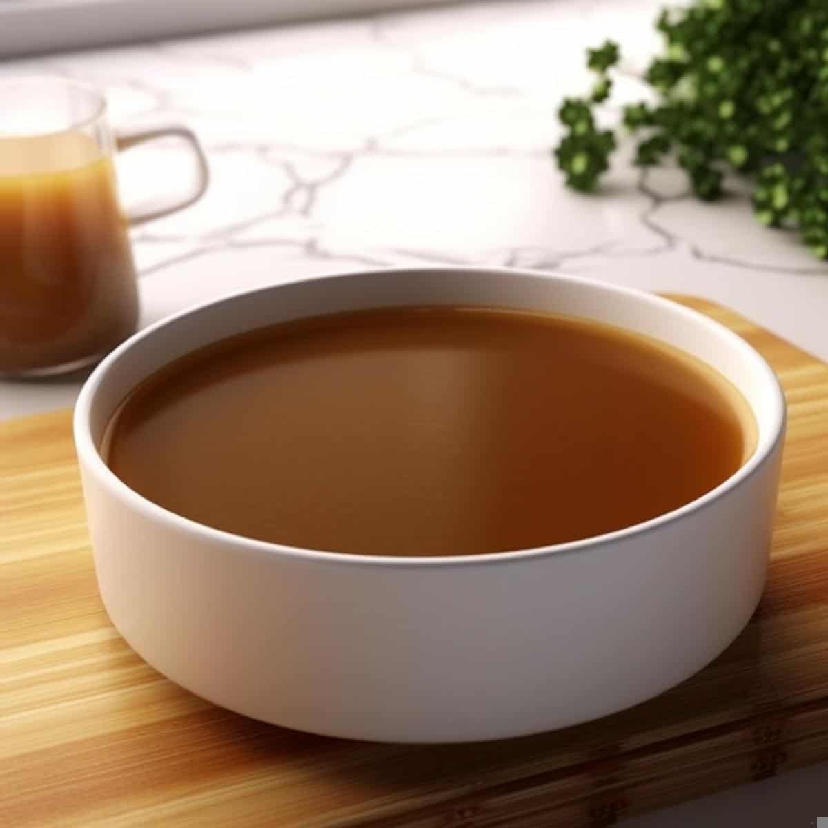 Jus on a kitchen counter